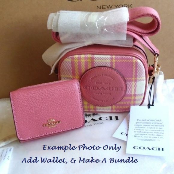 Mini Dempsey Camera Bag with Garden Plaid Print & Coach Patch - Picture 15 of 15